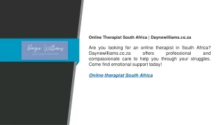 online therapist south africa daynewilliams