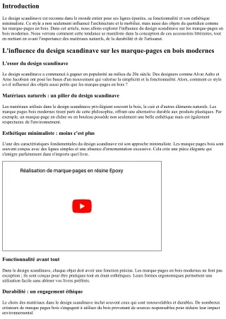 L'influence du design scandinave sur les marque-pages en bois modernes