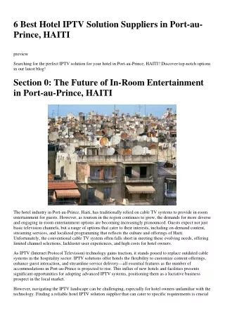 6 best hotel iptv solution suppliers in port