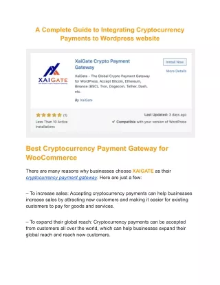 A Complete Guide to Integrating Cryptocurrency Payments to Wordpress website