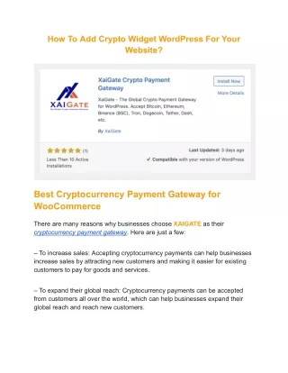how to add crypto widget wordpress for your