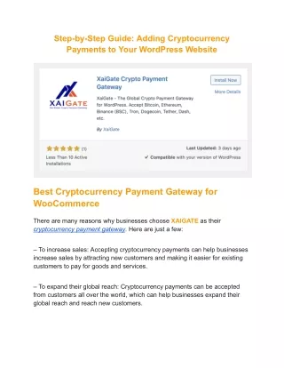 Step-by-Step Guide_ Adding Cryptocurrency Payments to Your WordPress Website