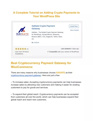 a complete tutorial on adding crypto payments