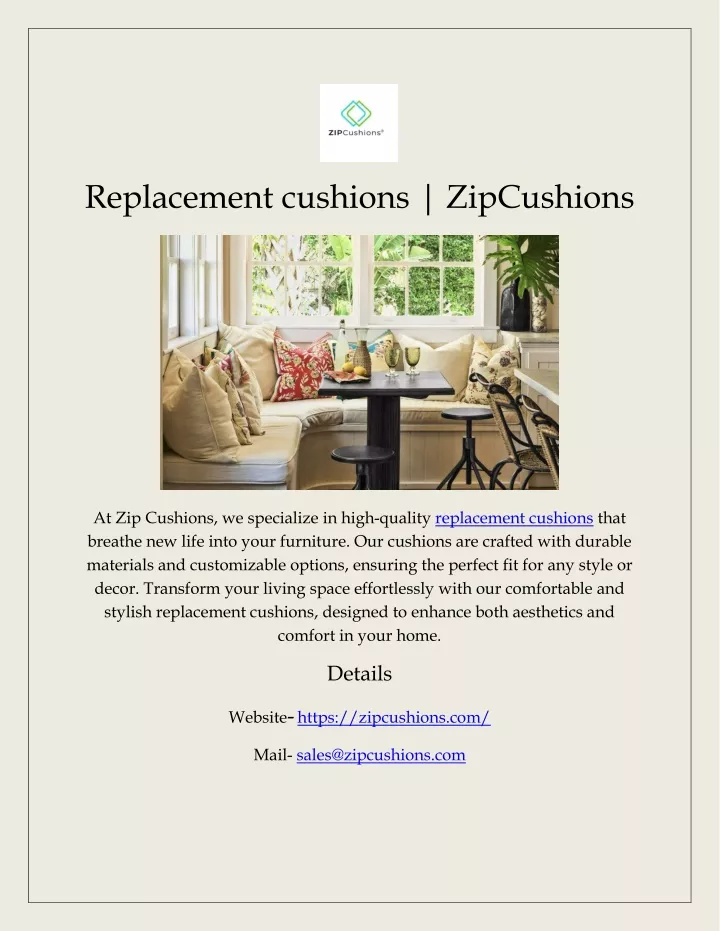 replacement cushions zipcushions