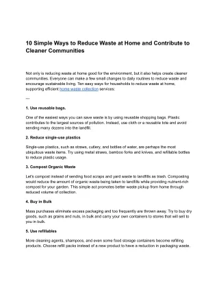 home waste collection