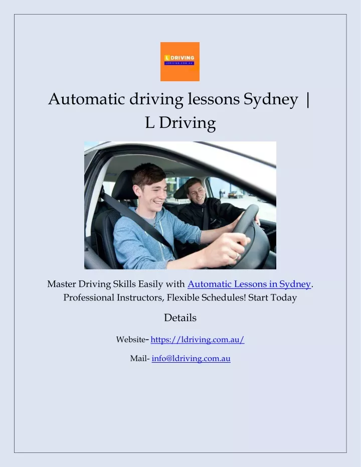 automatic driving lessons sydney l driving