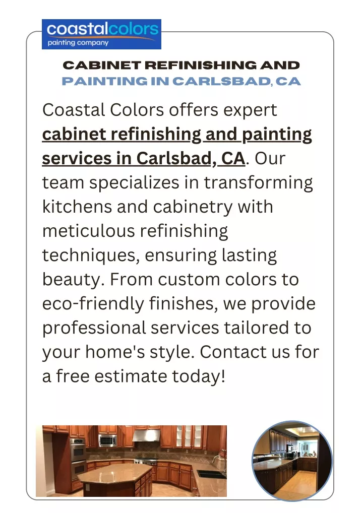 cabinet refinishing and painting in carlsbad ca