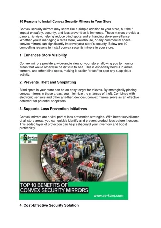 10 Reasons to Install Convex Security Mirrors in Your Store