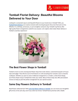 Tomball Florist Delivery_ Beautiful Blooms Delivered to Your Door