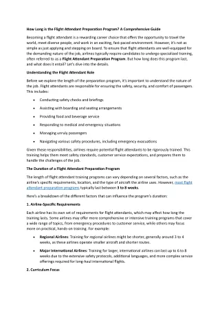 How Long is the Flight Attendant Preparation Program