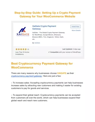 Step-by-Step Guide_ Setting Up a Crypto Payment Gateway for Your WooCommerce Website