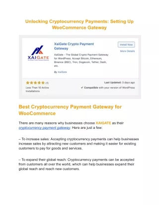 Unlocking Cryptocurrency Payments_ Setting Up WooCommerce Gateway