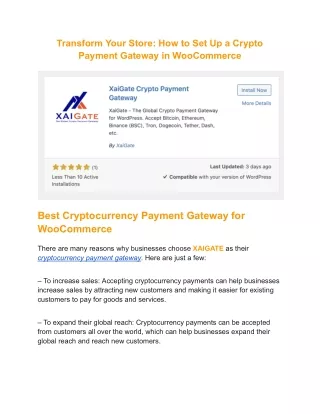 Transform Your Store_ How to Set Up a Crypto Payment Gateway in WooCommerce