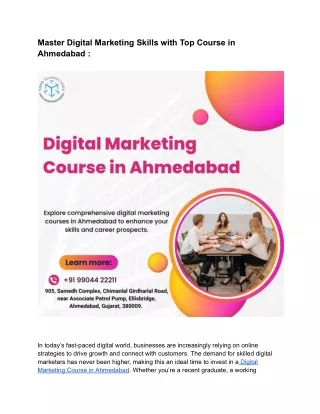 Master Digital Marketing Skills with Top Course in Ahmedabad