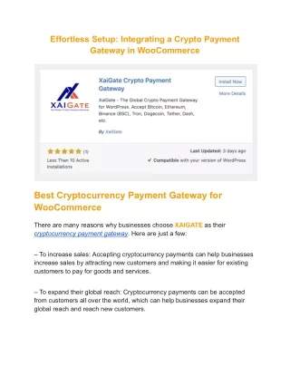 Effortless Setup_ Integrating a Crypto Payment Gateway in WooCommerce