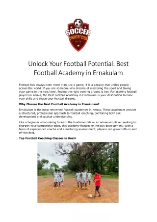 Top Football Coaching Classes in Kochi