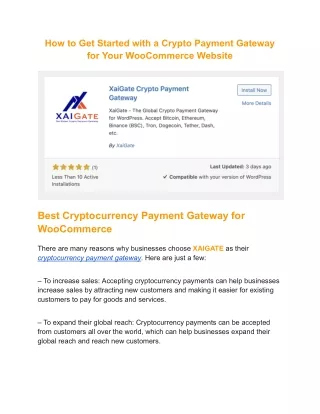 How to Get Started with a Crypto Payment Gateway for Your WooCommerce Website