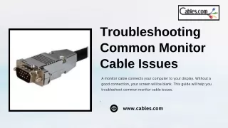 Troubleshooting Common Monitor Cable Issues