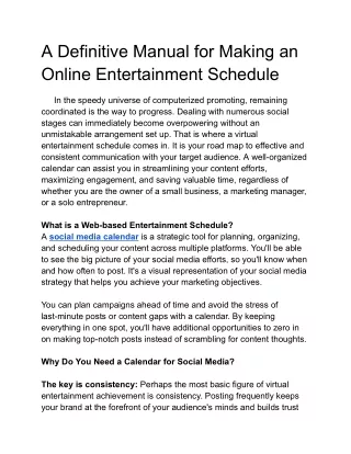 a definitive manual for making an online
