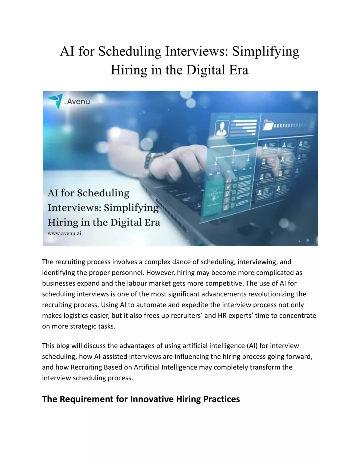 ai for scheduling interviews simplifying hiring