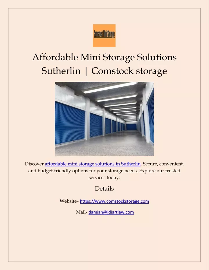 affordable mini storage solutions sutherlin