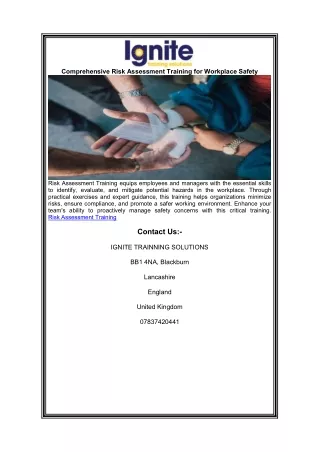 Comprehensive Risk Assessment Training for Workplace Safety