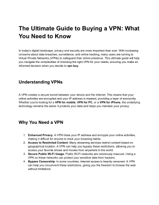 The Ultimate Guide to Buying a VPN_ What You Need to Know