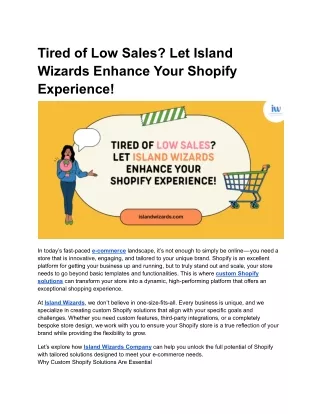 tired of low sales let island wizards enhance