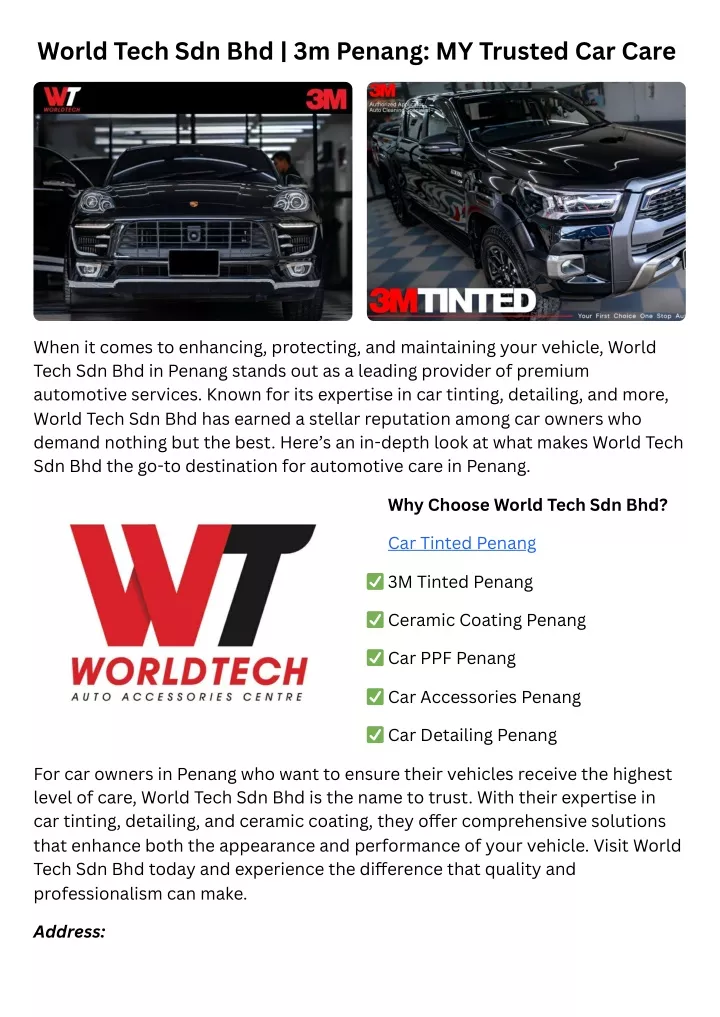 world tech sdn bhd 3m penang my trusted car care