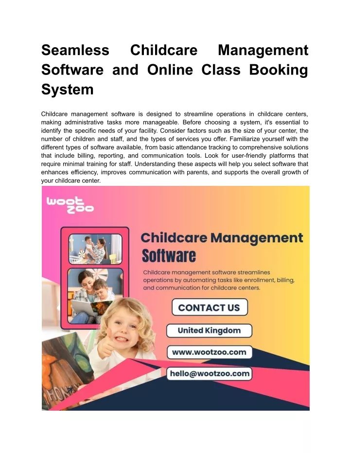 seamless software and online class booking system