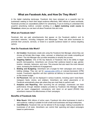 What are Facebook Ads, and How Do They Work