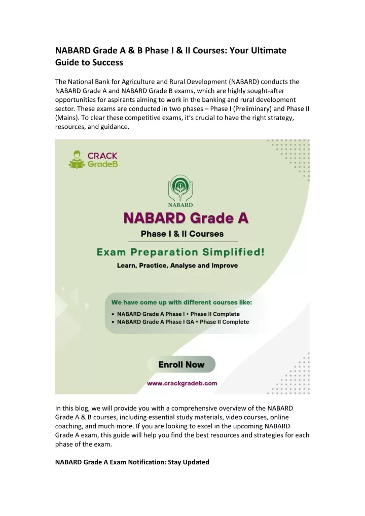 nabard grade a b phase i ii courses your ultimate