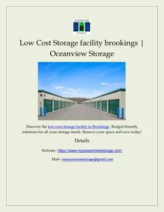 Low Cost Storage facility brookings