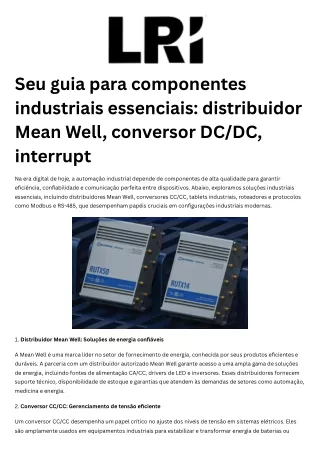 seu guia para componentes industriais essenciais