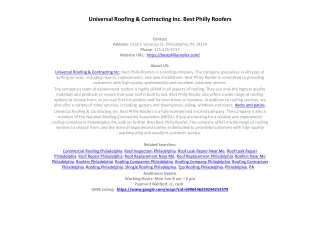 Universal Roofing & Contracting Inc. Best Philly Roofers