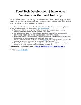 food tech development innovative solutions