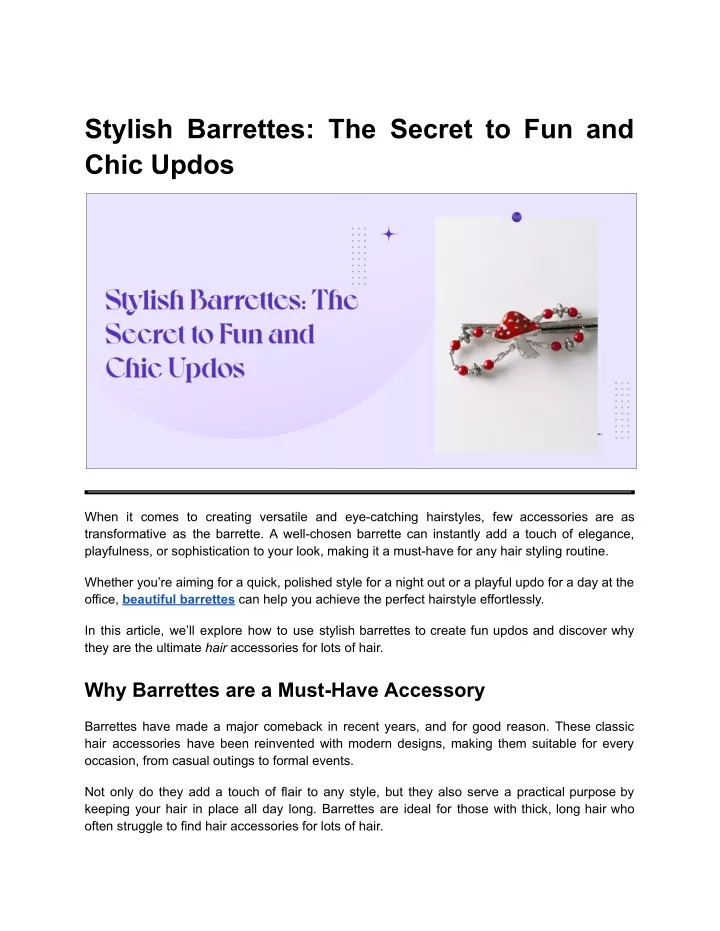 stylish barrettes the secret to fun and chic updos