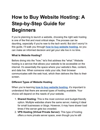 how to buy website hosting a step by step guide