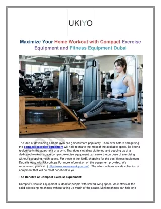 Maximize Your Home Workout with Compact Exercise Equipment and Fitness Equipment