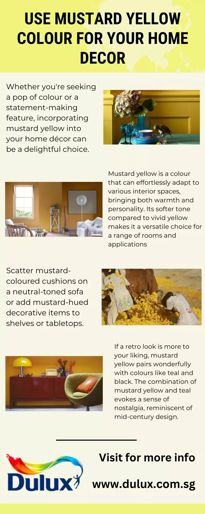 use mustard yellow colour for your home decor