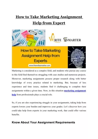 How to Take Marketing Assignment Help from Expert