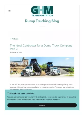The Ideal Contractor for a Dump Truck Company: Ensuring Timely Payments for Sust