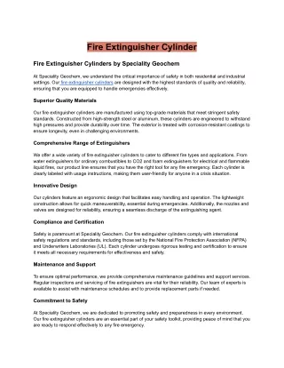 Fire Extinguisher Cylinder