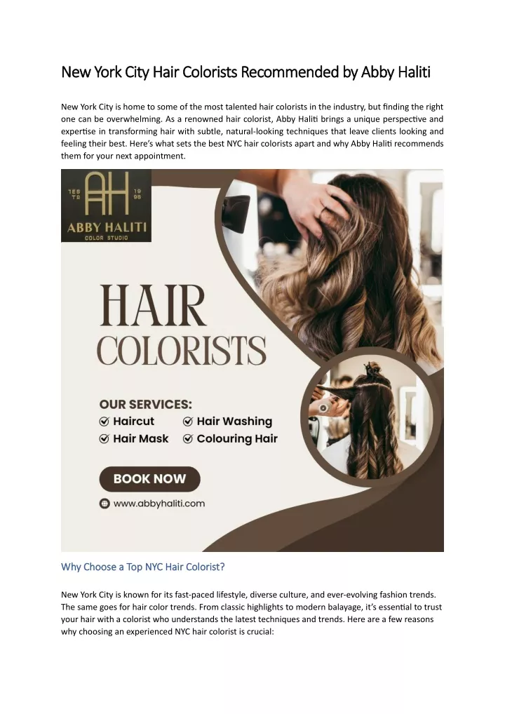 new york city hair colorists recommended by abby