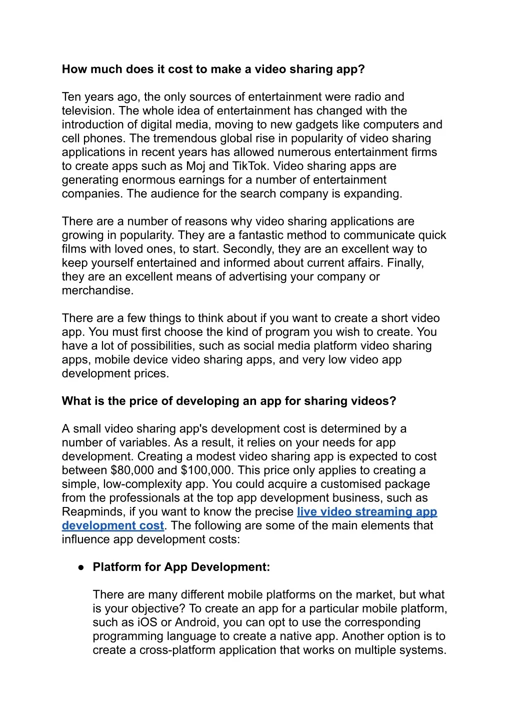 PPT - How much does it cost to make a video sharing app PowerPoint ...