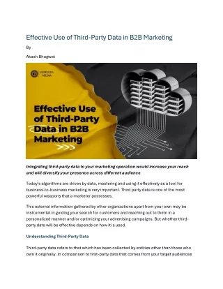 effective use of third party data in b2b marketing