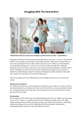 struggling with the second born