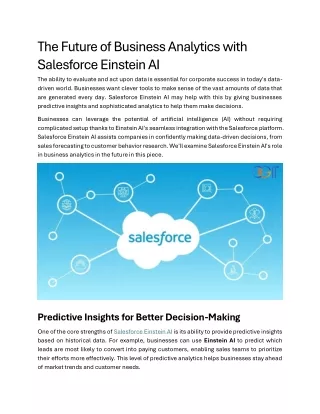 the future of business analytics with salesforce