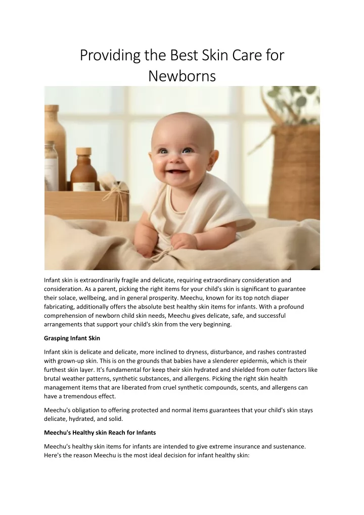 providing the best skin care for newborns