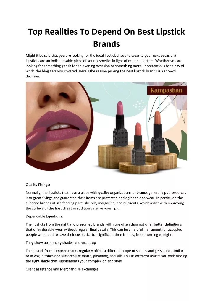 top realities to depend on best lipstick brands